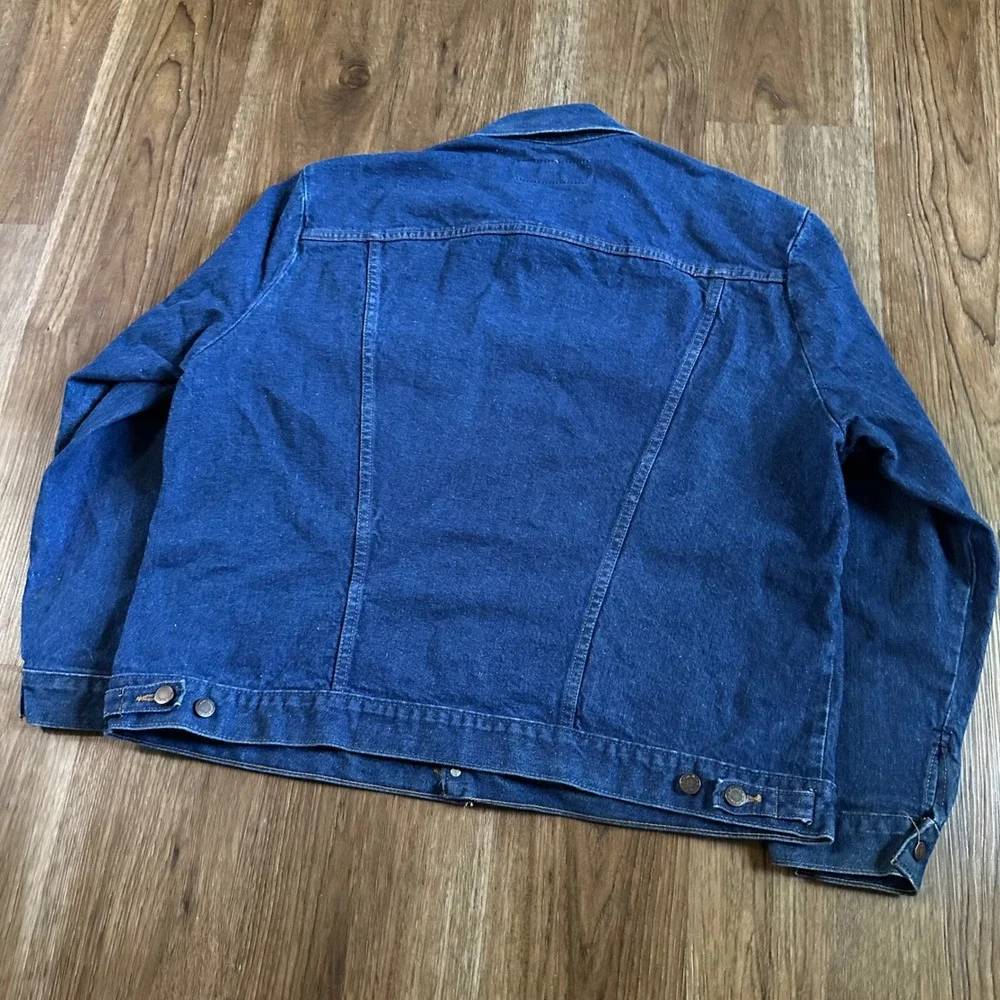 Wrangler Denim Jacket Mens 50 XL Blue 80's Vintage Western Trucker Made in USA